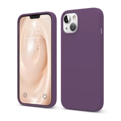 Husa iPhone 13 Mini Casey Studios Premium Soft Silicone - Orange Light Purple 