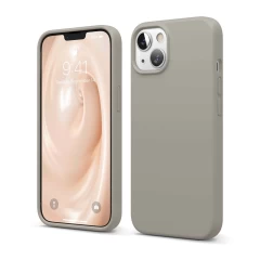 Husa iPhone 13 Mini Casey Studios Premium Soft Silicone - Nectarine Gray 