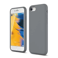 Husa iPhone 7/8/SE2 Casey Studios Premium Soft Silicone - Negru Dark Gray 