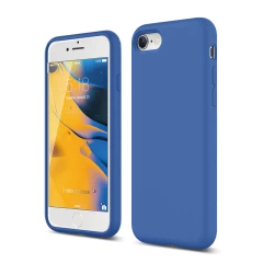 Husa iPhone 7/8/SE2 Casey Studios Premium Soft Silicone - Nectarine Cadet Blue 