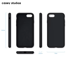 Husa iPhone 7/8/SE2 Casey Studios Premium Soft Silicone - Negru Negru