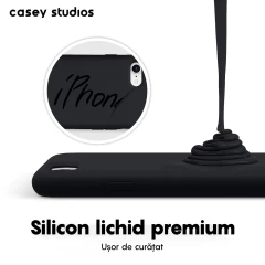 Husa iPhone 7/8/SE2 Casey Studios Premium Soft Silicone - Negru Negru