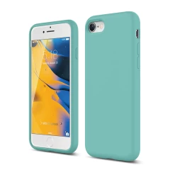 Husa iPhone 7/8/SE2 Casey Studios Premium Soft Silicone - Nectarine Turqoise 