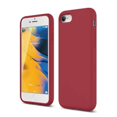 Husa iPhone 7/8/SE2 Casey Studios Premium Soft Silicone - Negru Burgundy 
