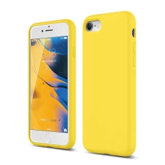 Husa iPhone 7/8/SE2 Casey Studios Premium Soft Silicone - Negru Yellow 
