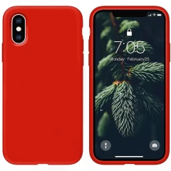Husa iPhone X/XS Casey Studios Premium Soft Silicone - Nectarine Red 