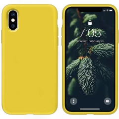 Husa iPhone X/XS Casey Studios Premium Soft Silicone - Nectarine Yellow 