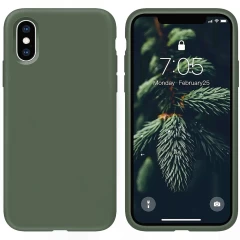 Husa iPhone X/XS Casey Studios Premium Soft Silicone - Lilac Webster Green 