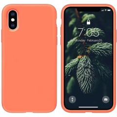 Husa iPhone X/XS Casey Studios Premium Soft Silicone - Nectarine