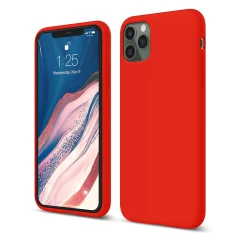 Husa iPhone 11 Pro Max Casey Studios Premium Soft Silicone - Orange Red Red 