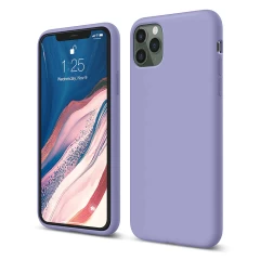 Husa iPhone 11 Pro Max Casey Studios Premium Soft Silicone - Orange Red Light Lilac 