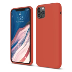 Husa iPhone 11 Pro Max Casey Studios Premium Soft Silicone - Orange Red Orange Red