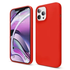 Husa iPhone 12/12 Pro Casey Studios Premium Soft Silicone - Gri Inchis Red 
