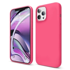 Husa iPhone 12 Pro Max Casey Studios Premium Soft Silicone - Slate Gray Fuchsia 