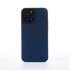 Husa iPhone 12 Pro Max Casey Studios Grained Leather - Albastru