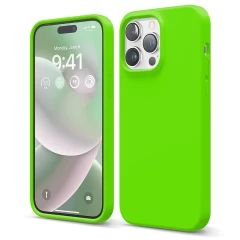 Husa iPhone 14 Pro Max Casey Studios Premium Soft Silicone Neon Green 