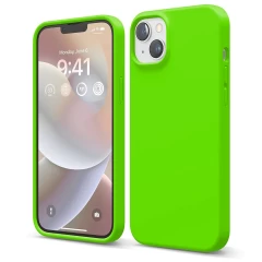 Husa iPhone 14 Casey Studios Premium Soft Silicone Neon Green 