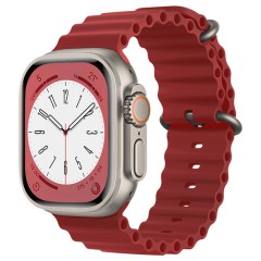 Curea pentru Apple Watch 1/2/3/4/5/6/7/8/SE/SE 2 (38/40/41mm) - Techsuit Watchband (W038) - bordo