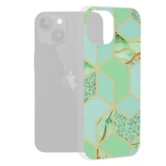 Husa pentru iPhone 15 - Techsuit Marble Series - Mary Berry Nude Verde 