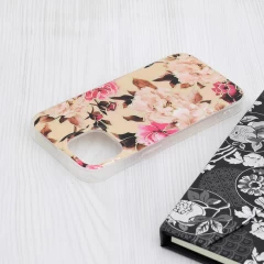 Husa pentru iPhone 15 - Techsuit Marble Series - Mary Berry Nude Bej