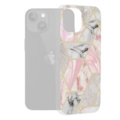 Husa pentru iPhone 15 - Techsuit Marble Series - Mary Berry Nude Roz 