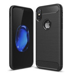 Husa iPhone X / XS / 10  Arpex Carbon Silicone - Negru