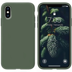 Husa iPhone X/XS Casey Studios Premium Soft Silicone - Webster Green