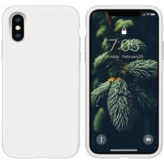 Husa iPhone X/XS Casey Studios Premium Soft Silicone - Turqoise Alb 