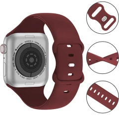 Curea Apple Watch 1/2/3/4/5/6/7/8/SE - 38/40/41 MM Silicone Sport Loop Casey Studios, din Silicon Casey Studios - Wine Red Wine Red