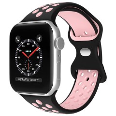 Curea Apple Watch 1/2/3/4/5/6/7/8/SE/Ultra - 42/44/45/49 MM Silicone Sport Loop Casey Studios, din Silicon, cu Perforatii Casey Studios - Black / Green