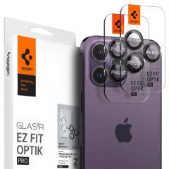 Folie Camera pentru iPhone 14 Pro / 14 Pro Max (set 2) - Spigen Optik.tR EZ FIT - Negru