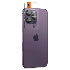 Folie Camera pentru iPhone 14 Pro / 14 Pro Max (set 2) - Spigen Optik.tR EZ FIT - Negru Negru