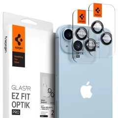 Folie Camera pentru iPhone 14 / 14 Plus (set 2) - Spigen Optik.tR EZ FIT - Negru Negru