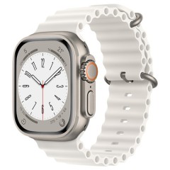 Curea pentru Apple Watch 1/2/3/4/5/6/7/8/SE/SE 2/Ultra (42/44/45/49mm) - Techsuit Watchband (W038) - Alb