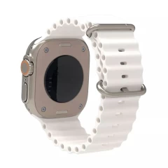 Curea pentru Apple Watch 1/2/3/4/5/6/7/8/SE/SE 2/Ultra (42/44/45/49mm) - Techsuit Watchband (W038) - Alb Alb