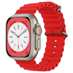 Curea pentru Apple Watch 1/2/3/4/5/6/7/8/SE/SE 2/Ultra (42/44/45/49mm) - Techsuit Watchband (W038) - Rosu Rosu