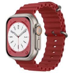 Curea pentru Apple Watch 1/2/3/4/5/6/7/8/SE/SE 2/Ultra (42/44/45/49mm) - Techsuit Watchband (W038) - bordo bordo