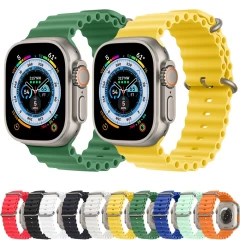 Curea pentru Apple Watch 1/2/3/4/5/6/7/8/SE/SE 2/Ultra (42/44/45/49mm) - Techsuit Watchband (W038) - Verde Verde