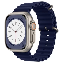 Curea pentru Apple Watch 1/2/3/4/5/6/7/8/SE/SE 2/Ultra (42/44/45/49mm) - Techsuit Watchband (W038) - Albastru Albastru