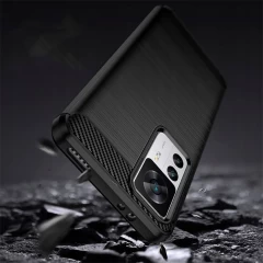 Husa pentru Xiaomi 12T / 12T Pro - Techsuit Carbon Silicone - Negru Negru