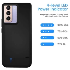 Husa pentru Samsung Galaxy S21 FE 5G cu Baterie de 5000mAh - Techsuit Power Pro - Negru Negru