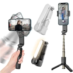 Selfie Stick Gimbal Stabil Bluetooth, 72cm - Techsuit Tripod Mount (L09) - Negru Negru