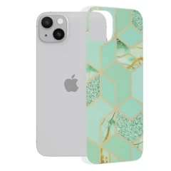 Husa pentru iPhone 14 Plus - Techsuit Marble Series - Alb Verde 