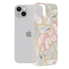 Husa pentru iPhone 14 Plus - Techsuit Marble Series - Roz