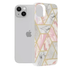 Husa pentru iPhone 14 Plus - Techsuit Marble Series - Bej Roz 