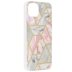 Husa pentru iPhone 14 Plus - Techsuit Marble Series - Roz Roz