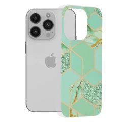 Husa pentru iPhone 14 Pro - Techsuit Marble Series - Roz Verde 