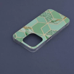 Husa pentru iPhone 14 Pro - Techsuit Marble Series - Verde Verde