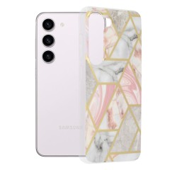Husa pentru Samsung Galaxy S23 - Techsuit Marble Series - Roz