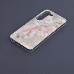 Husa pentru Samsung Galaxy S23 - Techsuit Marble Series - Roz Roz